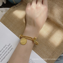Shangjie OEM Pulseras 18k bracelet coréen plaqué Gold Adjsutable Bracelet en perles de mode Bracelet en acier inoxydable